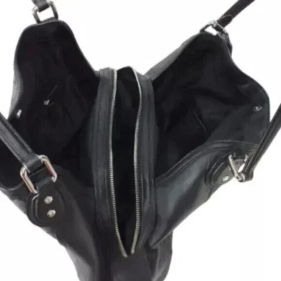 Euc Coach Edie Signature Jacquard Black & Gray Shoulder Bag